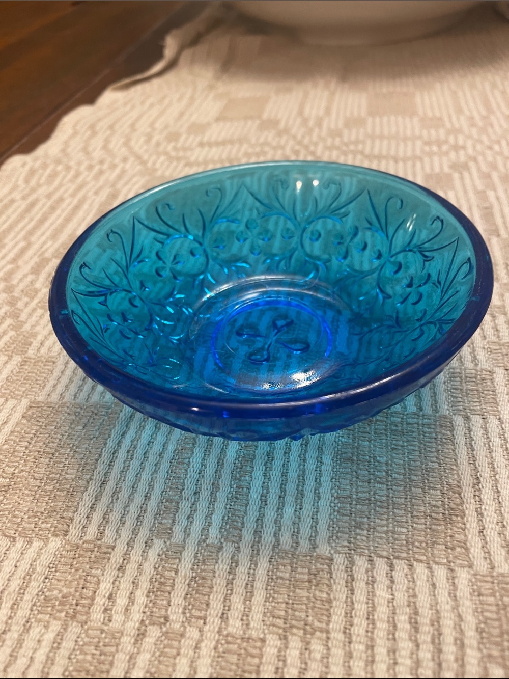 Vintage Blue Glass Bowl - Vibrant Cobalt Accent